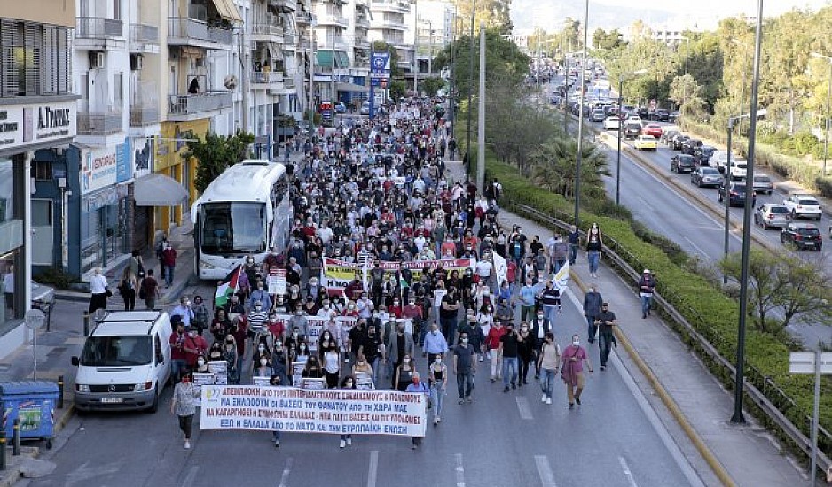 Πορεία στην Αθήνα για Παλαιστινιακό: Εκλεισαν Μεσογείων και Κατεχάκη