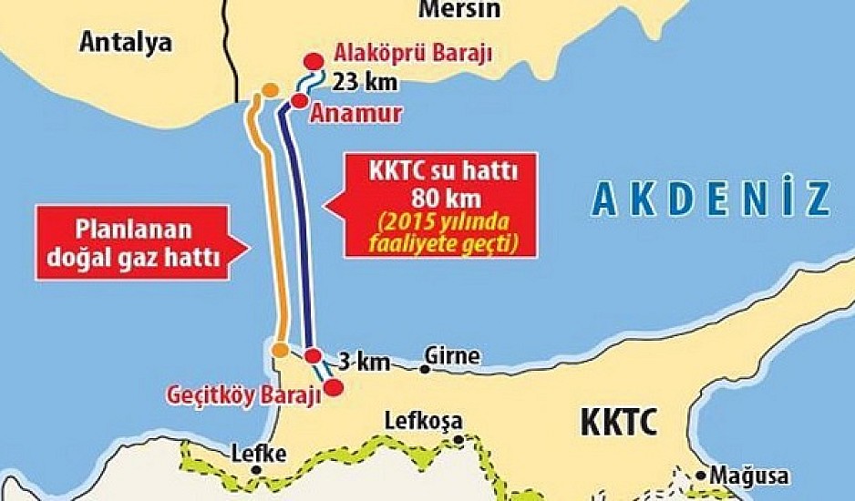 Milliyet: Σχέδιο για κατασκευή αγωγού φυσικού αερίου μεταξύ Τουρκίας και κατεχομένων