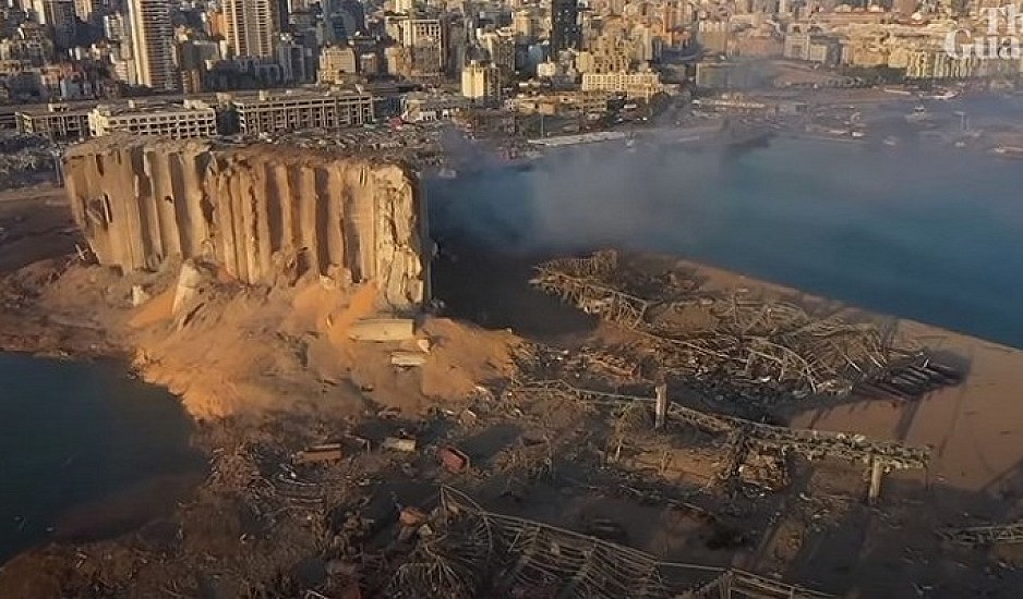 Ισοπεδώθηκε το λιμάνι της Βηρυτού - Βίντεο από drone δείχνει το μέγεθος της καταστροφής