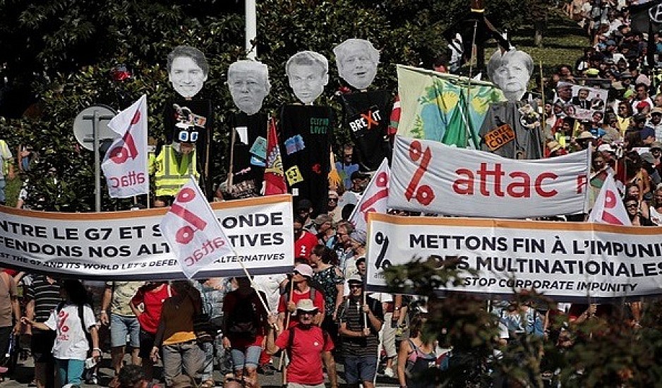 G7: Χιλιάδες διαδηλωτές στους δρόμους  κατά της οικονομικής και κλιματικής πολιτικής