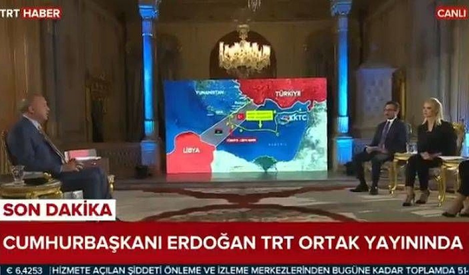 Ερντογάν: Οι χάρτες με τις γεωτρήσεις ανοιχτά της Κρήτης και τη νέα τουρκική υφαλοκρηπίδα