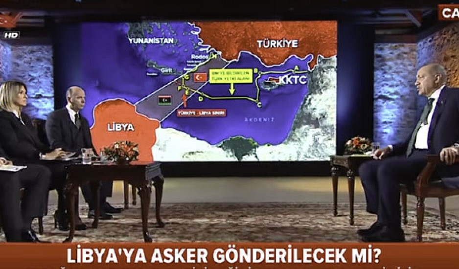 Νέο τηλεοπτικό σόου Ερντογάν: Γεωτρήσεις κοντά σε Καστελόριζο και Κρήτη