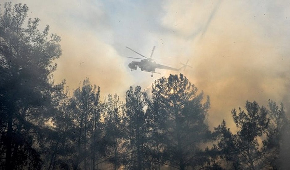 Φωτιά σε δασική έκταση στους Πύργους Κοζάνης – Σηκώθηκε ελικόπτερο