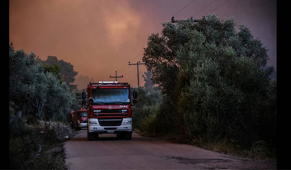 Σε ύφεση η πυρκαγιά στο δήμο Δίρφης-Μεσσαπίων στην Εύβοια