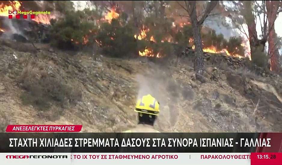 Γαλλία: Χιλιάδες στρέμματα δάσους στις φλόγες – Πέρασε στην Ισπανία η φωτιά