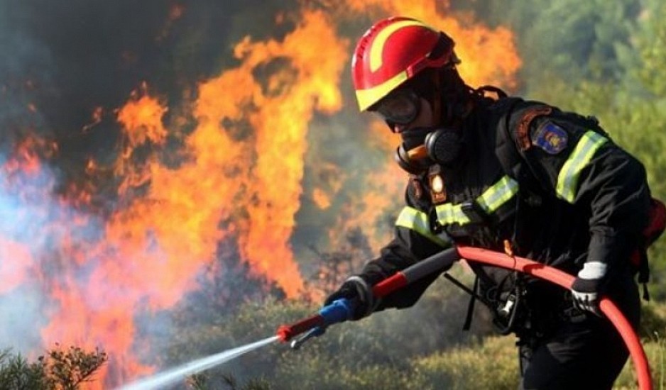 Πυρκαγιά στην Κεφαλονιά - Στη μάχη και εναέρια μέσα