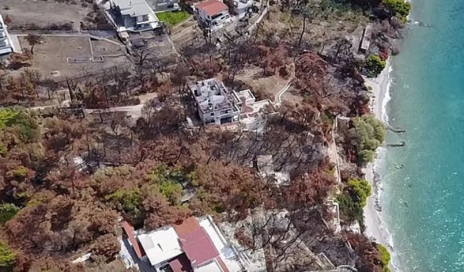 Η Κινέτα και το Μάτι πριν και μετά τη φονική πυρκαγιά – Δείτε το βίντεο από drone