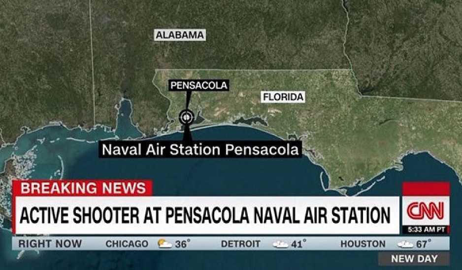 Πυροβολισμοί σε ναυτική βάση στη Φλόριντα - Νεκρός ο δράστης,10 τραυματίες