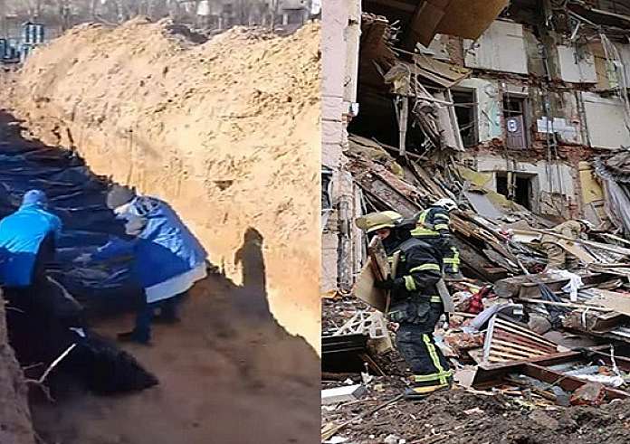 Ουκρανία: Η φρίκη του πολέμου - Ανοίγουν τάφους και θάβουν μαζικά τους νεκρούς