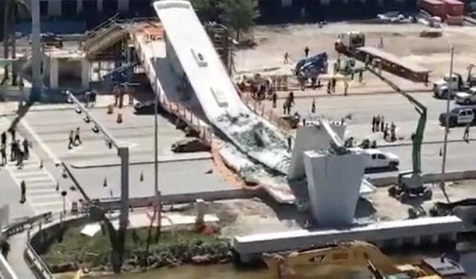 Νεκροί και τραυματίες από την κατάρρευση πεζογέφυρας στη Φλόριντα. Video ντοκουμέντο