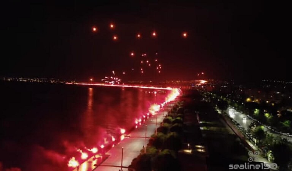 ΠΑΟΚ: Το απίστευτο pyroshow από drone