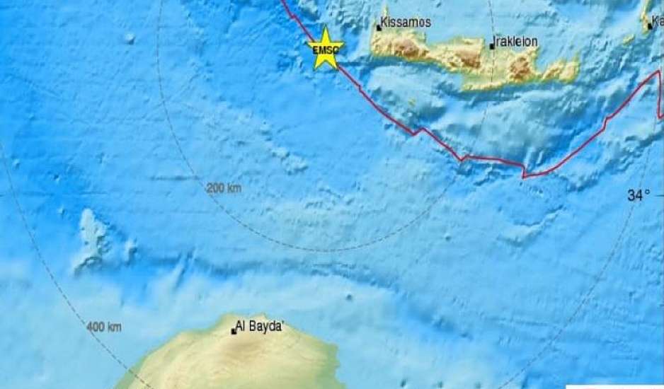 Σεισμός 4,4 Ρίχτερ τα ξημερώματα στην Κρήτη