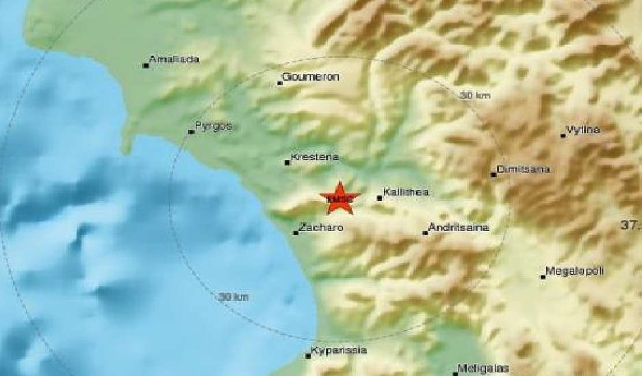 Σεισμός 4,1 Ρίχτερ αναστάτωσε τους κατοίκους της Ηλείας