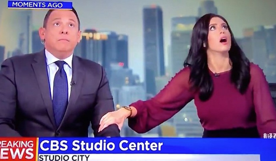 Συγκλονιστικό: Η αντίδραση παρουσιαστών του CBS τη στιγμή του σεισμού