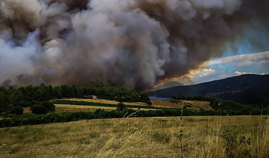 Συνεχίζεται η μάχη με την πυρκαγιά στην Τανάγρα