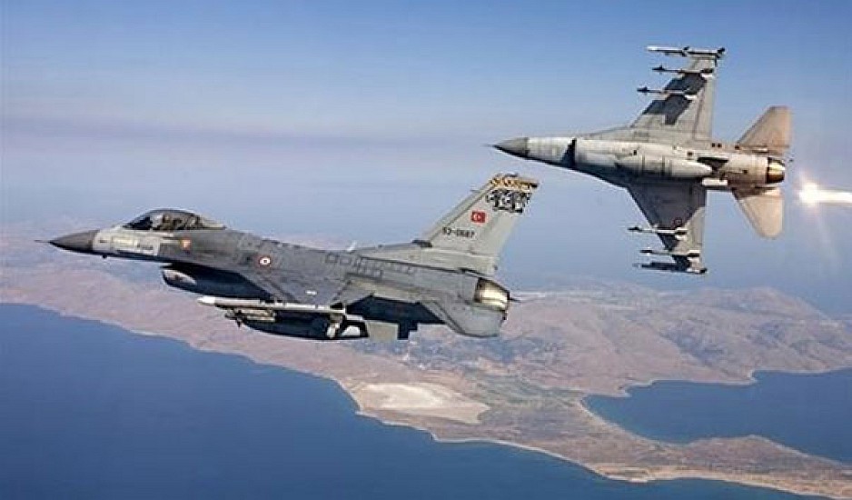 Πτήση ζεύγους τουρκικών F-16 πάνω από τις Οινούσες και την Παναγιά