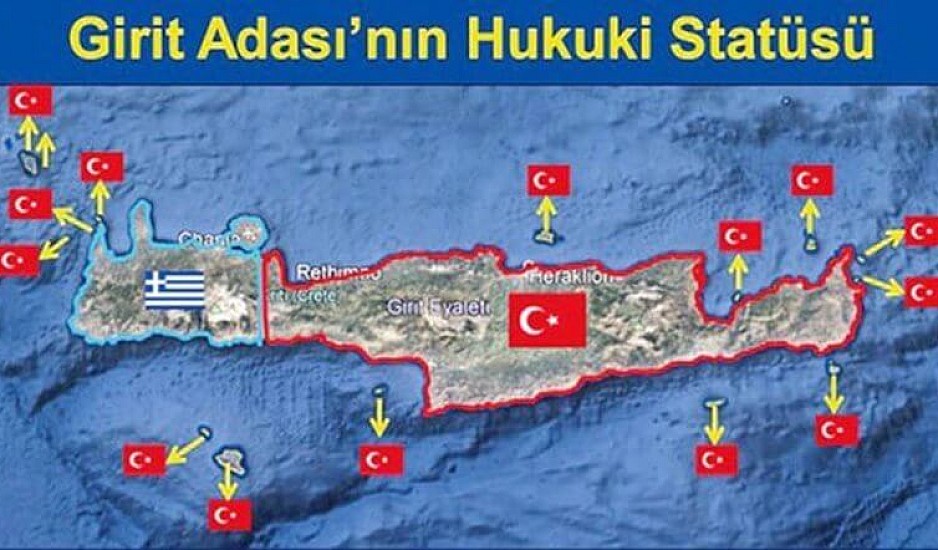 Νέος χάρτης πρόκληση λίγες μέρες μετά τη Σούδα! Πήραν και την Κρήτη οι Τούρκοι