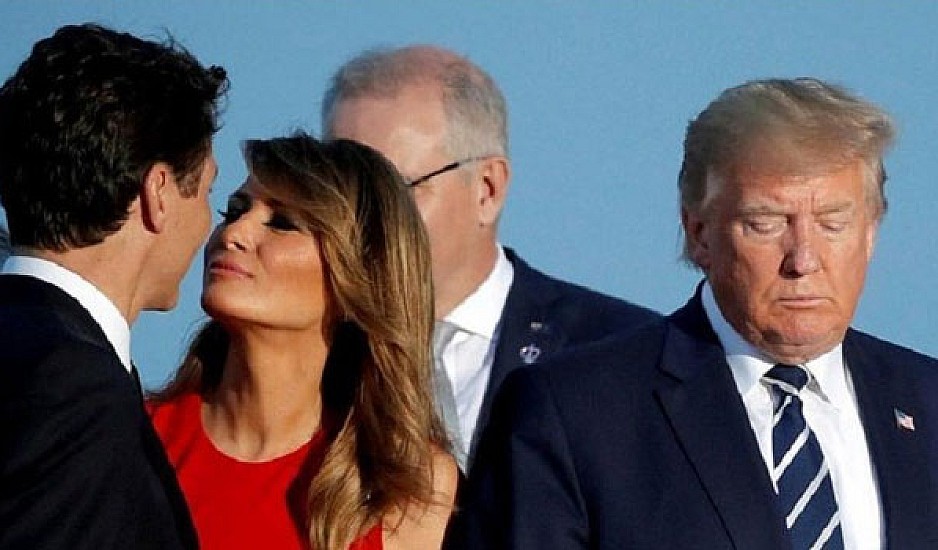 O Τριντό, το βλέμμα της Μελάνια, το φιλί και το "ξινό" ύφος του Τραμπ!