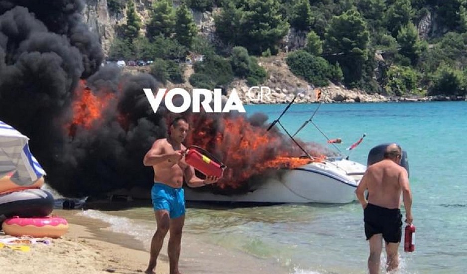 Έκρηξη σε σκάφος στη Χαλκιδική: Τραυματίστηκαν μια μητέρα και τα δύο παιδιά της
