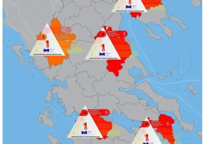 Καύσωνας: Καμπανάκι για 4 πόλεις – Δείτε χάρτες