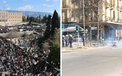 Επεισόδια και οδομαχίες σε Αθήνα και Θεσσαλονίκη – Χρήση χημικών και μολότοφ στις πορείες για τα Τέμπη