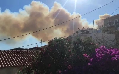 Φωτιά στη Νότια Εύβοια: Εκκενώνονται οι οικισμοί Μεσοχώρια και Ραπταίοι