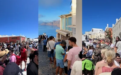 Σαντορίνη: «Πατείς με, πατώ σε» – Σύγχυση και συνωστισμός στην Οία για μια φωτογραφία