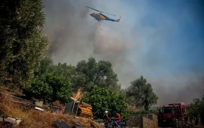 Φωτιά στη Σκύρο: Εκδόθηκαν μηνύματα 112 για εκκένωση οικισμών, ενισχύονται οι δυνάμεις