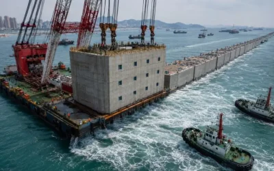 Η Κίνα βυθίζει γιγάντιες τσιμεντένιες κατασκευές για την ανάπτυξη θαλάσσιου ενεργειακού πάρκου
