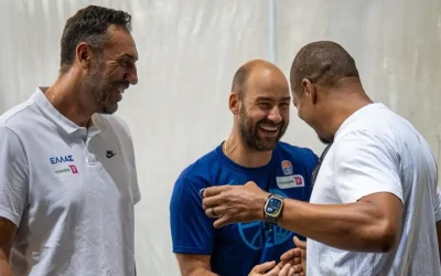 Ο Μάικ Μπατίστ επισκέφθηκε την προπόνηση της εθνικής ομάδας μπάσκετ στο ΟΑΚΑ