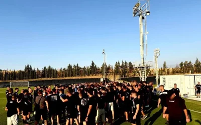 ΠΑΟΚ: Οργανωμένοι οπαδοί στη Μεσημβρία πριν τη μάχη με τη Μπραν