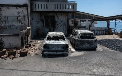 Εικόνες θλίψης στο νότιο Ρέθυμνο: Μαυρισμένη γη μετά την πυρκαγιά
