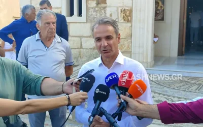 Στα Χανιά ο Κυριάκος Μητσοτάκης για τον Δεκαπενταύγουστο: «Η σκέψη μας με αυτούς που δίνουν αγώνα απέναντι στις πυρκαγιές»