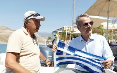 Ο Κυριάκος Μητσοτάκης από το Καστελόριζο: Δέσμευση για κλείσιμο ανοιχτών μετώπων και 37 έργα 27 εκατ. ευρώ