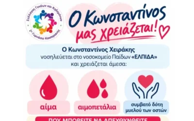 Έκκληση για βοήθεια στον Κωνσταντίνο Χειράκη που νοσηλεύεται στο «ΕΛΠΙΔΑ»