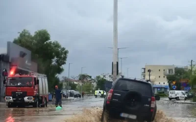 Έντονα καιρικά φαινόμενα σε Κρήτη και Δωδεκάνησα, με βροχές και ανέμους έως 7 μποφόρ