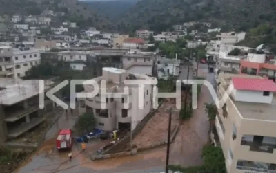 Κακοκαιρία στην Κρήτη: «Κρανίου τόπος» τα Ζωνιανά, δρόμοι ορμητικοί χείμαρροι – εικόνες της θεομηνίας από ψηλά