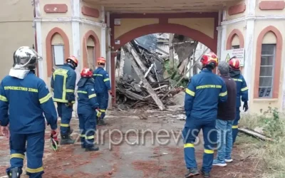 Κατάρρευση τμήματος οροφής στους ιταλικούς στρατώνες στα Χανιά