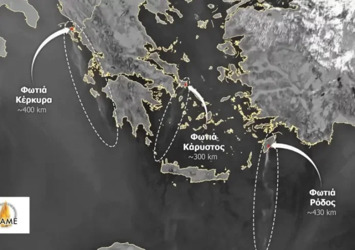 Ορατές από το διάστημα οι φωτιές στην Ελλάδα - Οι συνθήκες που ευνοούν την εξάπλωση των πυρκαγιών