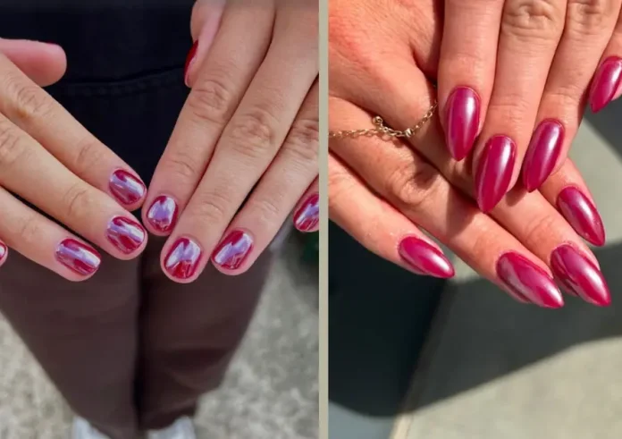 Frosted berry nails: Το χειμερινό μανικιούρ που απογειώνει τη γιορτινή διάθεση