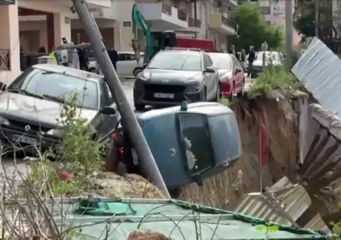 Θεσσαλονίκη: Κατέρρευσε τοιχίο σε εργοτάξιο – Αυτοκίνητο βρέθηκε στο κενό