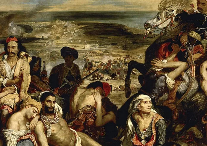 Η σφαγή της Χίου και η πυρπόληση της τουρκικής ναυαρχίδας από τον Κωνσταντίνο Κανάρη