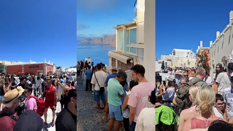 Σαντορίνη: «Πατείς με, πατώ σε» – Σύγχυση και συνωστισμός στην Οία για μια φωτογραφία